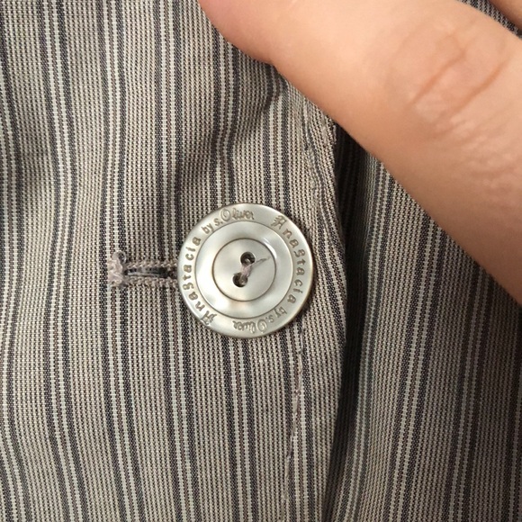 Striped gray/ beige blazer, Anastasia by sOliver, Eur38/Us8, detailing in back - Picture 5 of 12